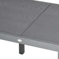 Outsunny 31.5"-63" Extendable Outdoor Dining Table for 4-6 with Aluminium Frame, Steel Tabletop Dark Grey(m-9)