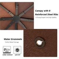 Outsunny 10x10ft Steel Garden Gazebo Patio Canopy Outdoor Event Party Tent Backyard Sun Shelter with Curtain Coffee(m-4)