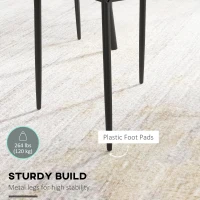 HOMCOM Set of 4 Modern Style Dining Chairs, Button Tufted High Back Side Chairs with Upholstered Seat, Steel Legs for Living Room, Kitchen, Study, Bedroom, Grey(m-6)