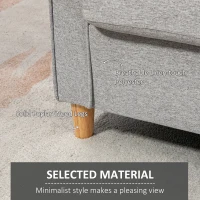 HOMCOM 2-Seat Sofa Two-Seater Couch with Armrests and Wood Legs for Living Room, Bedroom, Light Grey(m-5)