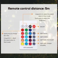 HOMCOM 12" RGB Outdoor LED Ball Light Waterproof Rechargeable Adjustable Color Changing Globe Orb Lamp With Remote Control(m-4)