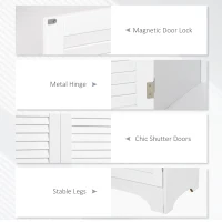HOMCOM Tall Bathroom Storage Cabinet, Slim Bathroom Cabinet with 4 Shutter Doors and Adjustable Shelves, Toilet Vanity Cabinet, Narrow Organizer, White(m-6)