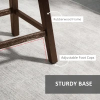 HOMCOM Bar Height Bar Stools Set of 2, Armless Upholstered Swivel Barstools Chairs with Soft Padding Cushion and Wood Legs, Dark Gray(m-6)