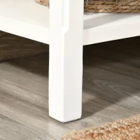 HOMCOM Console Table with 2 Storage Drawers and Open Shelf, Vintage Distressed Sofa Table for Hallway, Living Room, Bedroom, White(m-10)