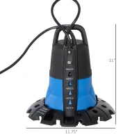 Outsunny Pool Cover Pump, 1/4 HP Sump Pump with 32.8ft Power Cord for Swimming Pool Spa Hot Tub Pond Basement Yard Flood, 1050 GPH Max Flow(m-3)