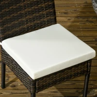 Outsunny PE Rattan Outdoor Dining Chairs with Cushion, Patio Wicker Dining Chair with Backrest, Brown(m-10)
