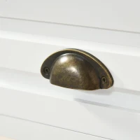 HOMCOM Console Table with 2 Storage Drawers and Open Shelf, Vintage Distressed Sofa Table for Hallway, Living Room, Bedroom, White(m-9)