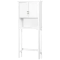 kleankin Over the Toilet Storage, Bathroom Cabinets Over Toilet, Cabinet Above Toilet with Doors and Shelves(m-2)