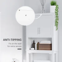 kleankin Over the Toilet Storage, Bathroom Cabinets Over Toilet, Cabinet Above Toilet with Doors and Shelves(m-5)
