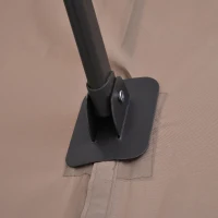 Outsunny Outdoor Patio Umbrella with Twin Canopy Sunshade Umbrella with Lift Crank,  Brown(m-10)