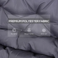 Outsunny 2 Seater Garden Bench Cushion, Soft Thick Outdoor Non-Slip 2 Seater Soft Pad With Backrest for Garden Patio, 52" x 43" x 4", Dark Grey(m-4)