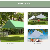 Outsunny Sun Sail Shade Support Pole Adjustable Height Support(m-6)