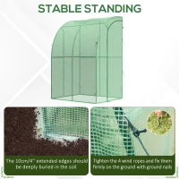 Outsunny 5' x 4' x 7' Outdoor Walk-in Garden Greenhouse, Polycarbonate Panels Plants Flower Growth Shed with Roll-Up Door Hot House, for Plants Herbs Vegetables - Green(m-6)