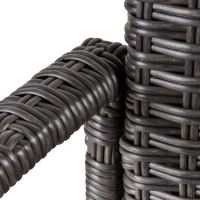 Outsunny Outdoor PE Rattan Rocking Chair, Garden Glider Rocking Chair, Wicker Patio Chair Set with Armrest and Cushion, Grey(m-7)