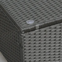 Outsunny Rattan Coffee Table, Patio Side Table, Hand-woven Wicker Furniture with Tempered Glass Top Outdoor Garden Patio, Black(m-10)