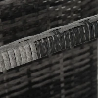 Outsunny Rolling Pool Storage Rattan Patio Furniture Outdoor Storage Wicker Organizer for Floats, Paddles, Balls, Towels, Grey(m-7)