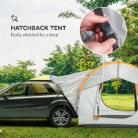 Outsunny 2000mm Waterproof SUV Tent, Car Tent with 3 Doors and Mesh Window, for 5-6 Person Camping Travel, Grey and Orange(m-4)