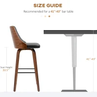 HOMCOM Bar Height Bar Stools Set of 2 PU Leather Upholstered Swivel Barstools with Solid Wood Legs Footrest and Tufted Back, Black(m-7)
