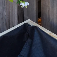 Outsunny 43" x 24" Raised Garden Bed, Wooden Elevated Planter Box with Non-Woven Fabric for Vegetable, Flower, Herb in Patio, Backyard and Balcony, Natural(m-9)