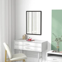 HOMCOM 22" x 30" Bathroom Mirror for Wall, Rectangular Mirror for Living Room, Bedroom, Entryway, Black(m-9)
