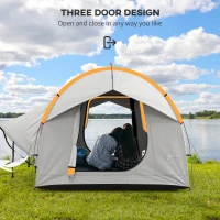 Outsunny 2000mm Waterproof SUV Tent, Car Tent with 3 Doors and Mesh Window, for 5-6 Person Camping Travel, Blue and Orange(m-5)