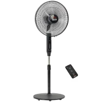 HOMCOM Standing Floor Fan with Remote Control, Stand Up Cooling Fan, Tall Pedestal Electric Fan for Bedroom, Black(m-2)