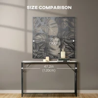 HOMCOM Metal Wall Art Abstract Line Fir Leaves Set of 3 Hanging Wall Sculpture Home Decor for Living Room Bedroom Kitchen 12"x36", Black Gold(m-7)