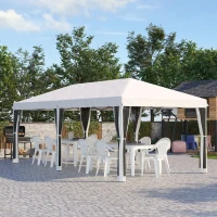 Outsunny 10x20 ft Pop Up Party Tent, Outdoor Canopy with 6 Removable Sidewalls, Weather-Resistant, White(m-7)
