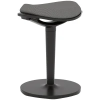 HOMCOM Standing Desk Stool, Ergonomic Wobble Chair, Adjustable Leaning Stool for Office Desks, with Rocking Motion, Gray(m-1)