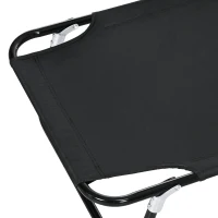 Outsunny Outdoor Folding Camping Cot Sleeping Bed for Adults, Office Home Use, Black(m-9)