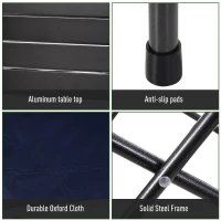 Outsunny Portable Picnic Table with 4 Stools and Carry Bag, Folding Camping Table and Chairs Set w/ Aluminum Roll-up Tabletop for Indoor Outdoor Travel Party BBQ(m-6)