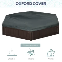 Outsunny DIY Kids Sandbox with Waterproof Oxford Cover, Sand Playset Station with Bottom Fabric Liner, for 3-12 Years Old, Outdoor Indoor Backyard, Brown(m-4)