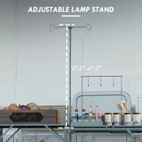 Outsunny Folding Camp Kitchen, Camping Table Cooking Station with Adjustable Lamp Stand(m-6)