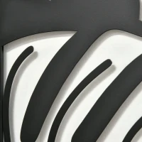 HOMCOM Metal Wall Art Abstract Line Fir Leaves Set of 3 Hanging Wall Sculpture Home Decor for Living Room Bedroom Kitchen 12"x36", Black Gold(m-10)