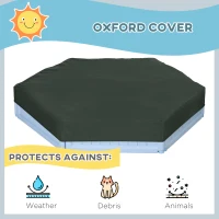 Outsunny Kids Sandbox with Cover, 3 Seats, Bottom Liner, for 3-12 Years Old, Light Blue(m-5)