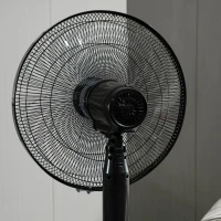 HOMCOM Standing Floor Fan with Remote Control, Stand Up Cooling Fan, Tall Pedestal Electric Fan for Bedroom, Black(m-10)