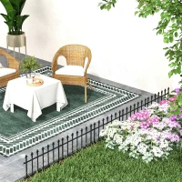 Outsunny Decorative Metal Garden Fence, 9.2ft Steel Border Panels, 5-Pack, Landscape & Flower Bed Barrier, Animal Guard, Black(m-9)