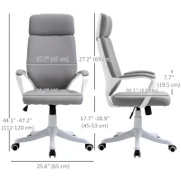 Vinsetto Office Chair High Back Computer Desk Chair 360° Swivel Task Chair with Lumbar Back Support, Padded Armrests, Adjustable Height(m-3)