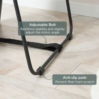 HOMCOM 63"x20" Full Length Mirror, Floor Standing, Wall-Mounted or Leaning Against Wall Tall Mirror w/Support Frame, Rectangular Full Body Mirror for Bedroom, Living Room, Black(m-6)