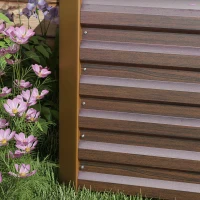Outsunny 8x2x2ft Galvanized Raised Garden Bed Kit with Safety Edging for Flowers, Herbs and Vegetables, Dark Brown(m-8)