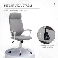 Vinsetto Office Chair High Back Computer Desk Chair 360° Swivel Task Chair with Lumbar Back Support, Padded Armrests, Adjustable Height(m-4)