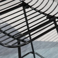 HOMCOM Modern Bar Stools, Metal Wire Bar Height Barstools, 30" Seat Height Bar Chairs for Kitchen with Back and Footrest, Set of 2, Black(m-9)