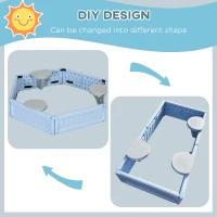 Outsunny Kids Sandbox with Cover, 3 Seats, Bottom Liner, for 3-12 Years Old, Light Blue(m-4)