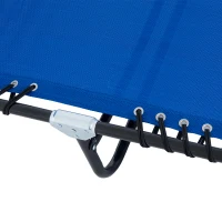 Outsunny Foldable Chaise Lounge, 4-Position Reclining Back, Trifold Portable design and Breathable Mesh for Poolside,Camping, Hiking - Navy Blue(m-13)