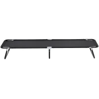 Outsunny Outdoor Folding Camping Cot Sleeping Bed for Adults, Office Home Use, Black(m-2)
