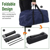 Outsunny Portable Picnic Table with 4 Stools and Carry Bag, Folding Camping Table and Chairs Set w/ Aluminum Roll-up Tabletop for Indoor Outdoor Travel Party BBQ(m-5)