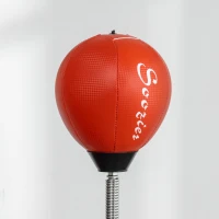 Soozier Freestanding Boxing Punching Bag, Height Adjustable, with Reflex Bar, Speed Balls and Suction Cup Base, Red(m-8)