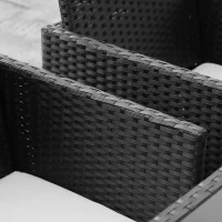 Outsunny 9 Pieces Patio Wicker Dining Set, PE Rattan Garden Sectional Sofa Outdoor Space-Saving Furniture Sets, White(m-10)