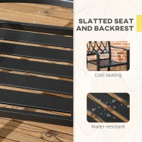 Outsunny 2 PCs Dining Chairs, Outdoor Armchairs, Stackable Design, Black(m-5)