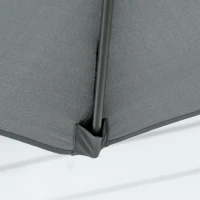Outsunny 10ft Cantilever Patio Umbrella Offset Parasol with Crank Handle, Cross Base for Garden, Deck, Dark Grey(m-7)